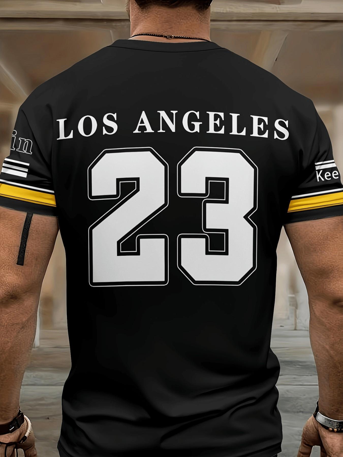 Men's 2-Piece Summer Set, Short Sleeve Printed T-Shirt & Shorts, Casual Fitted Style, Above the Knee, Trendy Summer