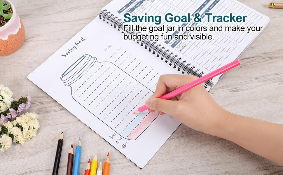 Soligt Monthly Budget Planner Book (Undated) with 12 Pockets for Income, Debt, Saving, Expense and Bill Tracker Organizer, Spiral Design gsm thick Paper Stationery, Efficient Finance Organizer Notebook