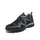 Men's Solid Color Mesh Breathable Outdoor Hiking Shoes Lace-up Closed-toe Trekking Shoes Non-slip Wear-resistant Casual Sneakers