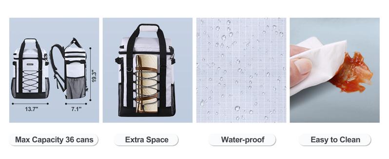 Cooler Backpack, 36 Cans Multifunctional Leakproof Cooler Backpack with Padded Top Handle, Mesh Pocket for Camping BBQ Lunch Picnic Hiking Fishing,Waterproof Ice Box Thermal Bag