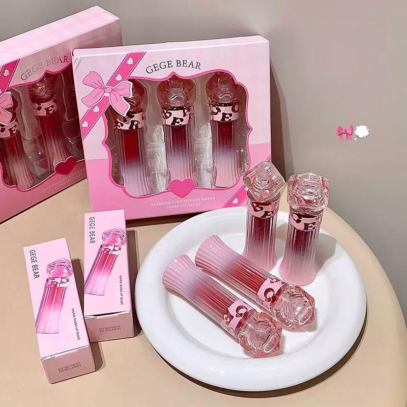 Mirror Finish Water Lip Gloss, Cute Packaging, 6 Colors Moisturizing Lips, Waterproof Long-Lasting, Ideal Valentine Gift for Women