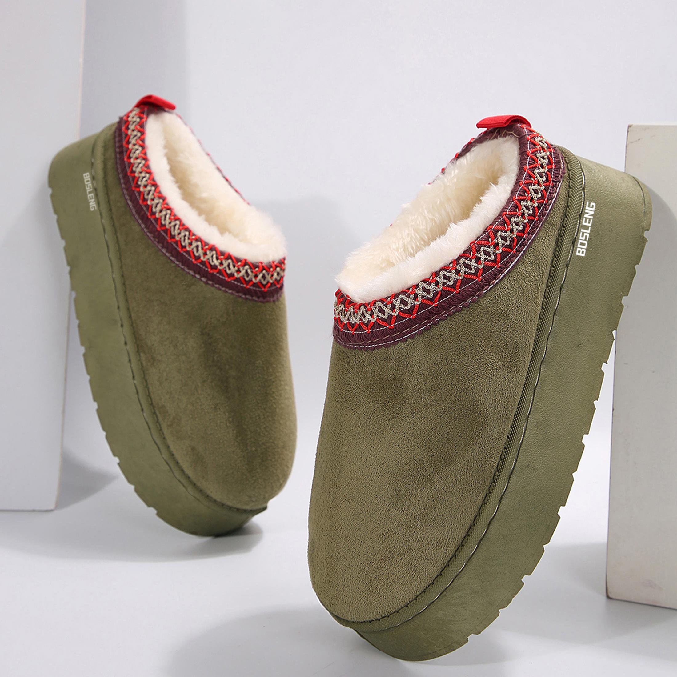 Women's Platform Cotton Slippers Suede Ankle Warm and Durable Classic Winter Ankle Snow Boots