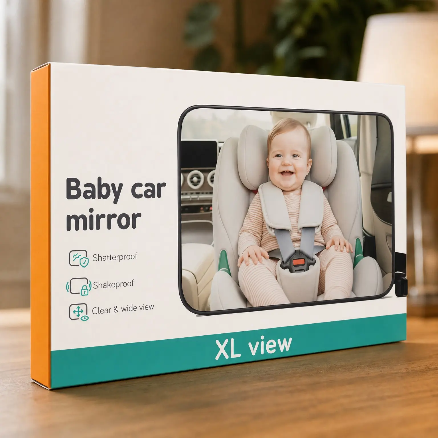 Baby Car Mirror – Shatterproof Backseat Mirror for Rear-Facing Infants, Clear Wide View for Safe Travel Monitoring(Gift)