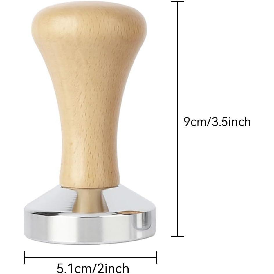 Coffee Tamper, Stainless Steel Espresso Coffee Bean Press Base Espresso Tamper Tool ((51mm))