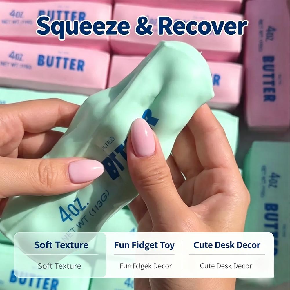 Crunchy Butter Squishy Cheese Sticks Toy,Slow-Rebound Stress Relief Toy Building Blocks,Cute Soft Sensory Toy, Relaxing Desk Toy Squeeze Toy Stress Relief Desk Toy For All Ages,Stress Relief Gift