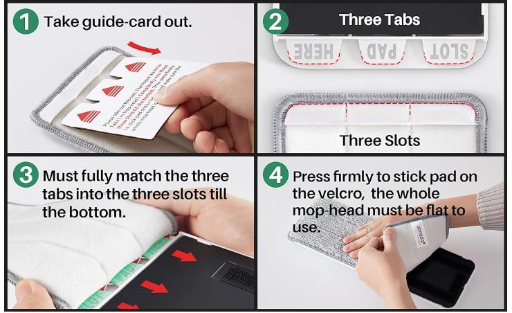 JOYMOOP Flat Mop Pads Microfiber Mop Cleaning Pads Washable Pads Mop Cleaning Pads Combo