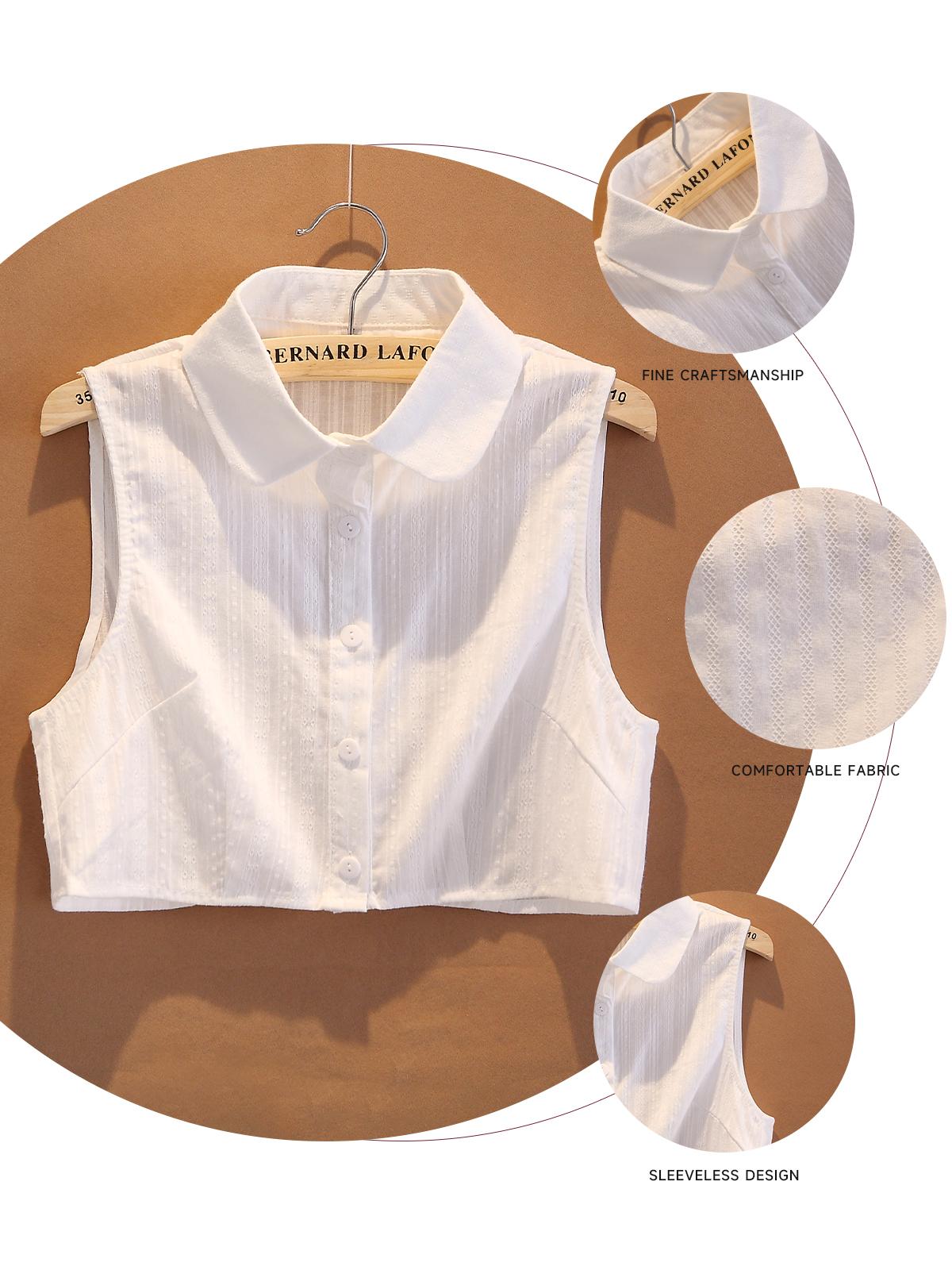 Ladies' decorative fakes collar, a pure cotton white round collar, is available in multiple size specifications, including M, L, XL and 2XL. It can be paired with various coats and is suitable for wearing on all kinds of occasions.