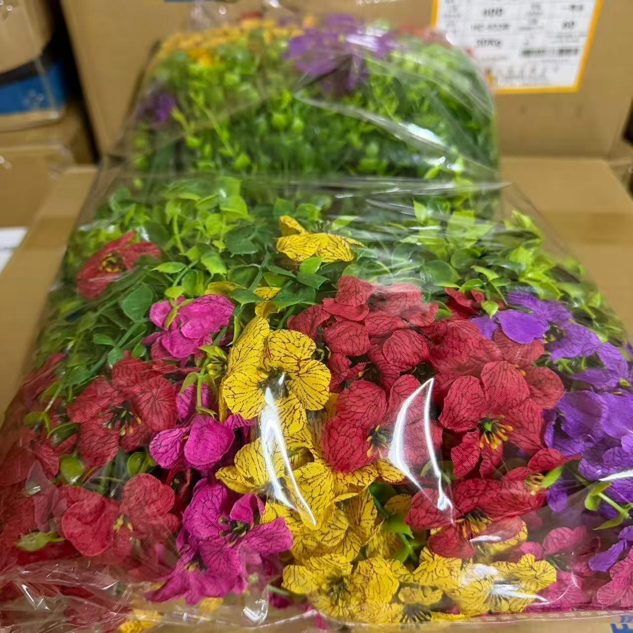 2 Bundles Artificial Violet Rose Bushes, Outdoor UV-Resistant Waterproof Fake Flowers, Patio Garden Decor, Low Maintenance, Christmas Decoration
