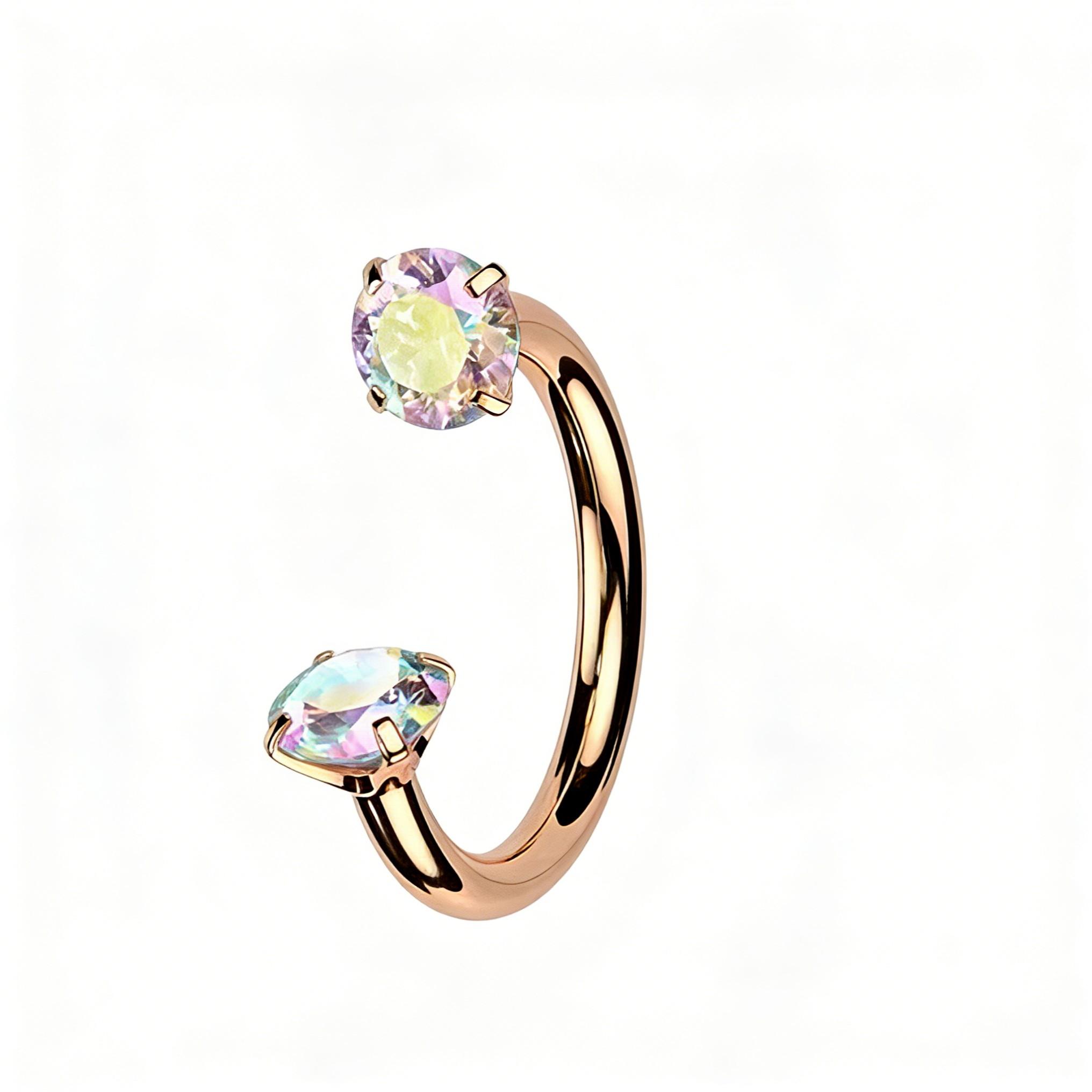 6-Piece Value Set 316L Medical Grade Titanium Nose Rings, 18g 1.0mm U-Shaped Nose Studs, Free Ball Tray and Guide Needle Included