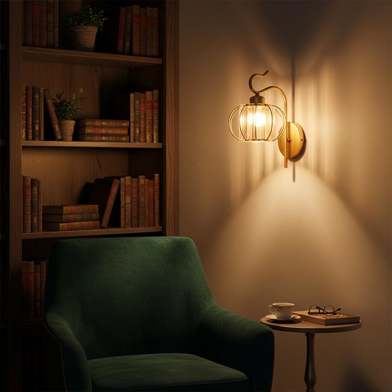 /gold Crystal Wall Light, Straight Groove E2 Socket Creative Lamp, Suitable for Hallway/bedroom/living Room, Indoor Lighting (no Bulb Included)