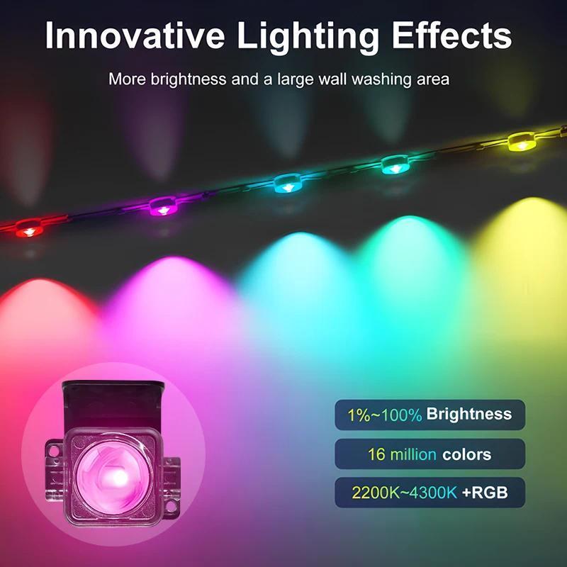 Smart RGB Bluetooth LED Strip Lights, Outdoor Waterproof, APP Control with Scene Modes for Christmas Halloween Wedding Party Decoration Rgb Colorful Led Rgb Led Effects