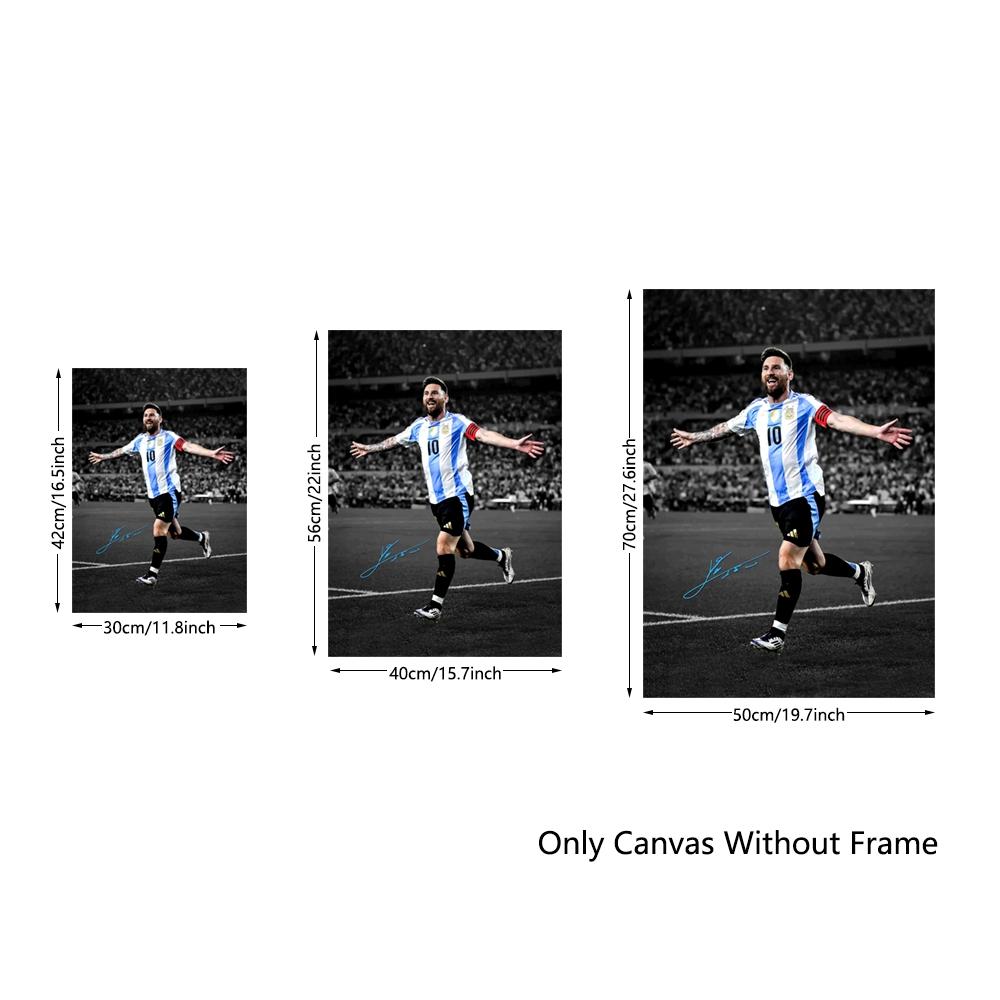 1 piece/set frameless canvas painting print poster, unframed art print, Classic realistic art, Legend Messi Argentina Celebration,perfect gift for football lovers, ideal gift for bedroom, dorm, living room, toilet,dorm hallway, kitchen, wall decoration