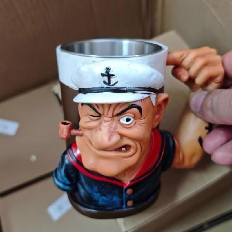 2026 New Model 3D Popeye Power Coffee Cup, Collector’s Edition Shape Cup, Home and Office Decoration, Unique Gift Idea