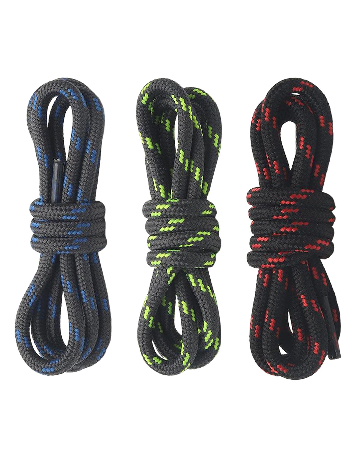 Round Shoelaces [3 Pairs], Heavy-Duty Work Boots Lace-Up Half Round 4mm, Suitable for Industrial Boots