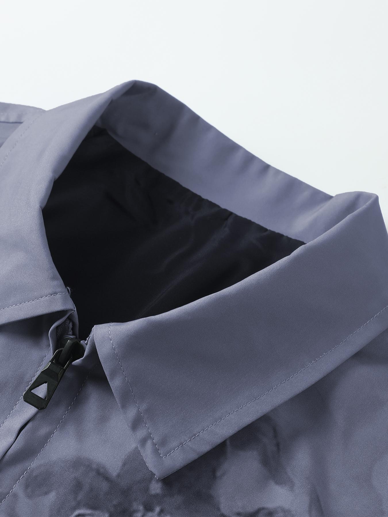 Men's Printed Long Sleeve Jacket with Artistic Patterns, Unique Retro Style Collar + Zipper Design, Trendy & Vintage Fashion Outerwear Coats, Menswear