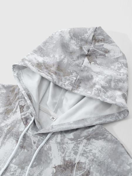 Vintage Branch Camo Hoodie, Autumn & Winter Street Style Graphic Print Clothing, Trendy Casual Wear for Men & Women