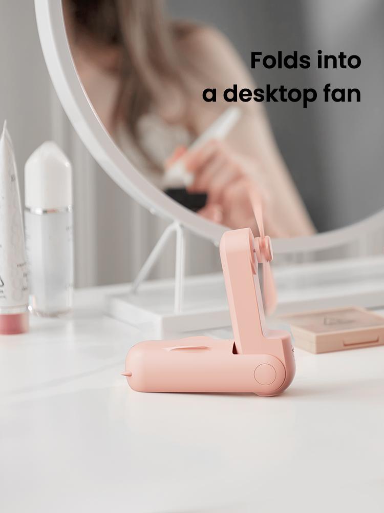 Mini Handheld Fan with Phone Charging - Gaiatop, Foldable Pocket Design, USB Battery-Powered, Ideal for Women, Travel, and Outdoors