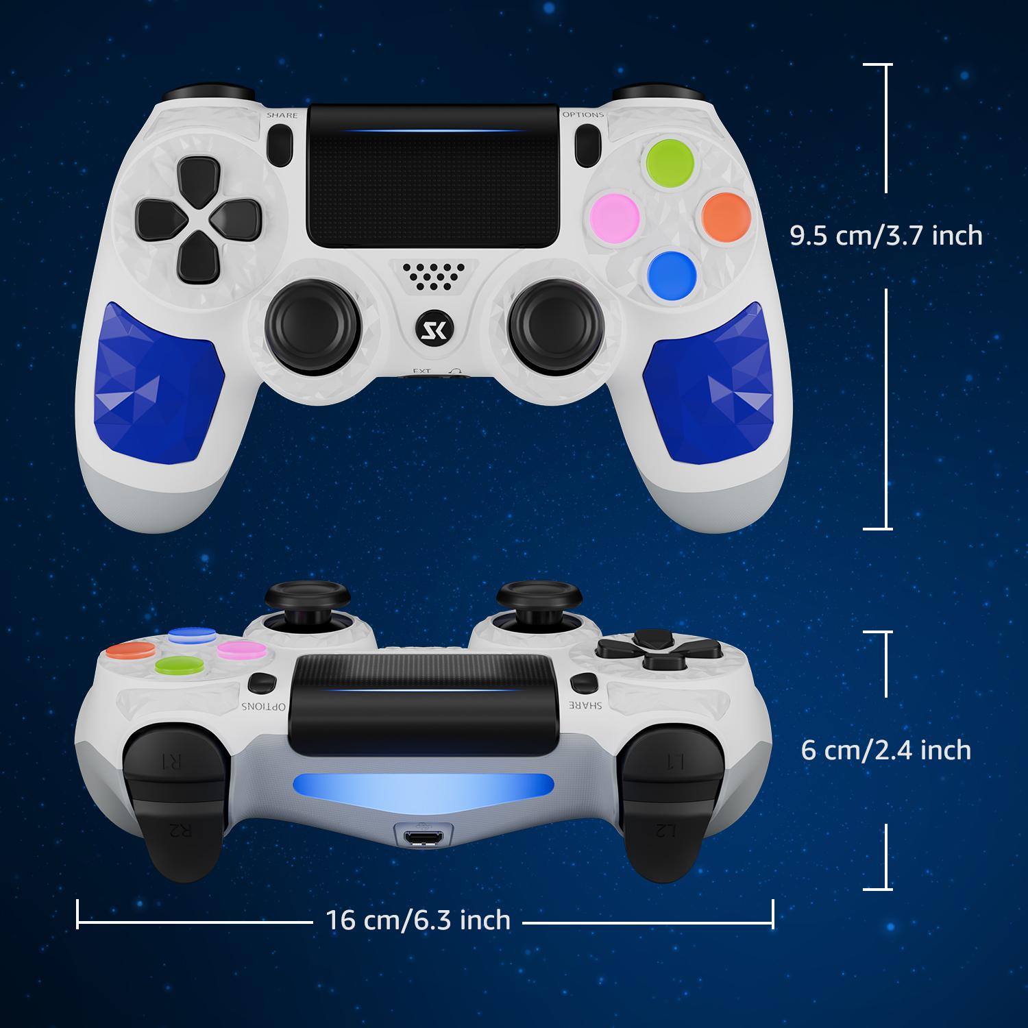 Wireless PS4 Controller for PS4/PC/Android/iOS, With Double Vibration, Six Axis Gyro, Touch Pad, Speaker, Playstation Gamepad White Gaming Items