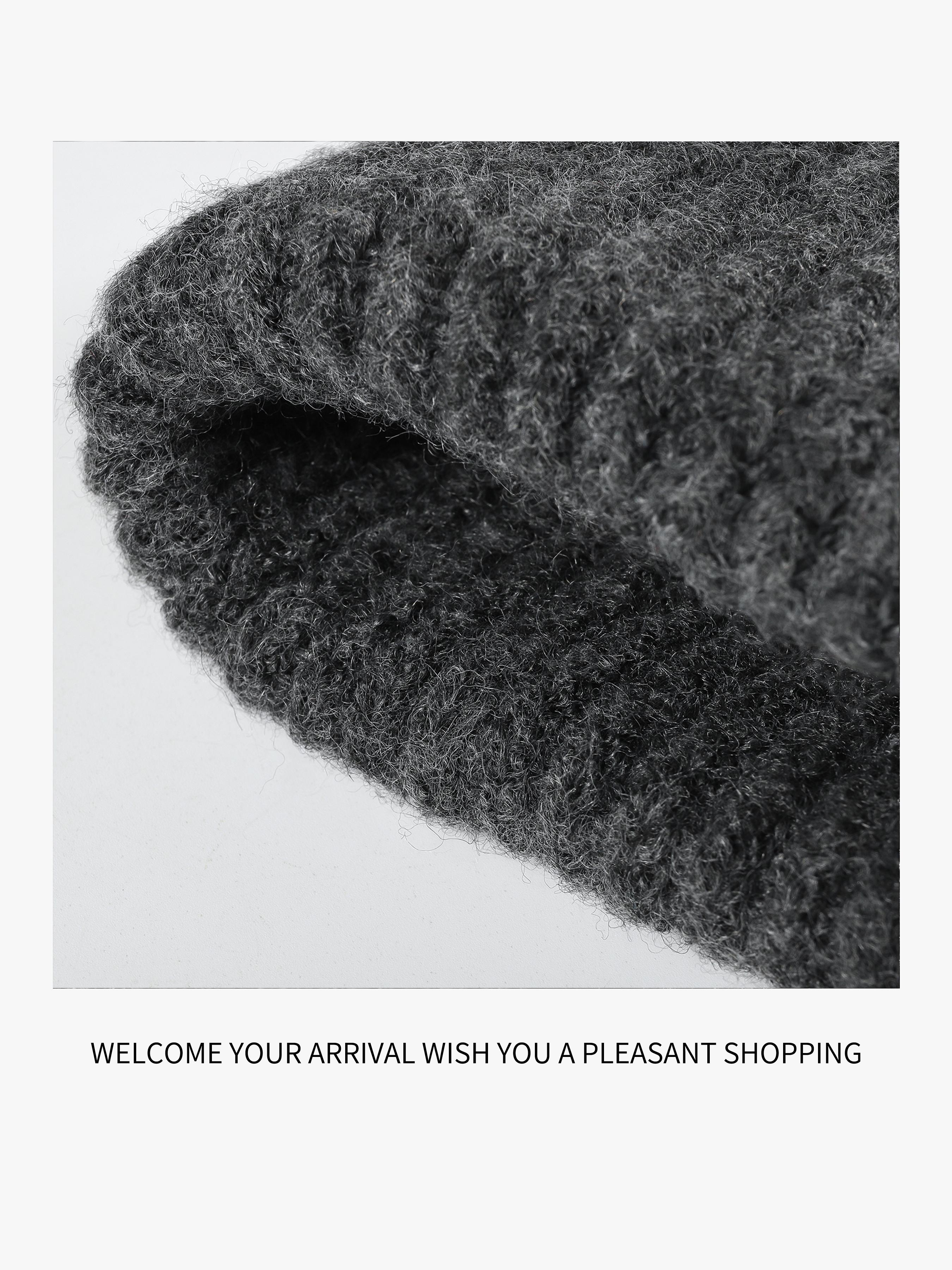 Women's Knitted Wool Hat, Simple Solid Color Design, Warm Windproof Function, Knit Material, Daily Wear, Autumn Winter Fashion, Knitting Beanie