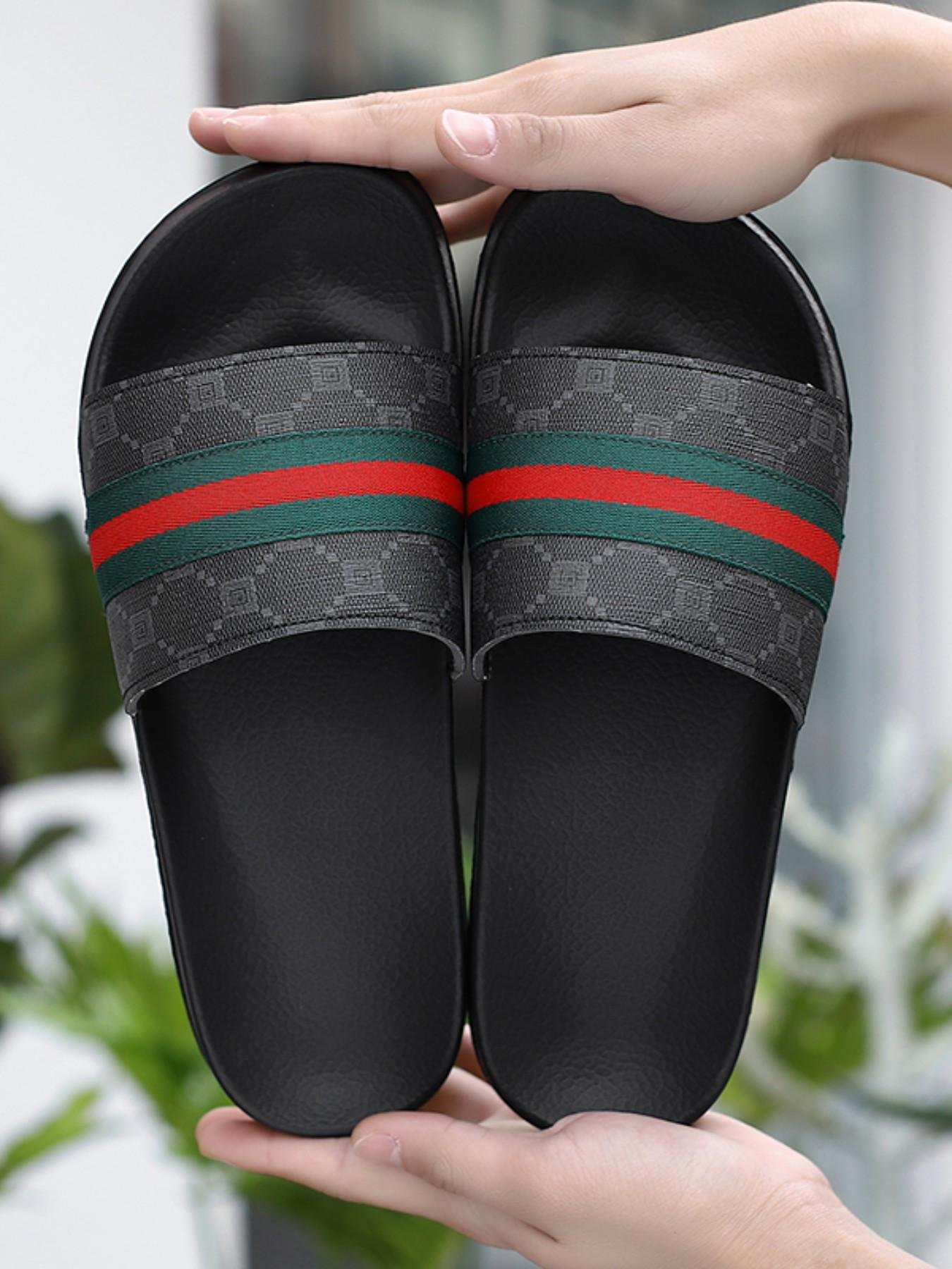 Summer Couple Fashion Floral Casual Anti Slip Slippers Shoes, Non-Slip Comfortable Home Outdoor Beach Sandals, Durable PU Leather Eva Sole, All-Season Wear Footwear