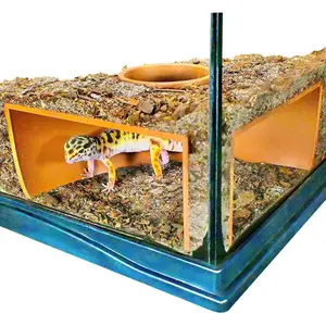 Underground Cave Viewing Hide for Hognose Snake, Corn Snake & Leopard Gecko, Reptile Habitat Tank Enrichment Decor Accessories Supplies Toys Ornaments