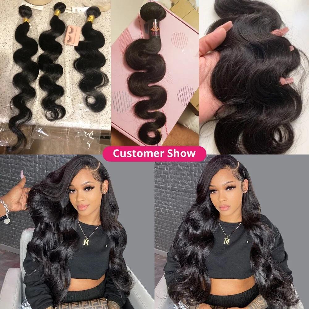 Uwigs Natural Color Straight/Body Wave Hair Bundles Quick Weave Extensions 1 3 4 Bundles 100g/piece TikTokShopBlackFriday