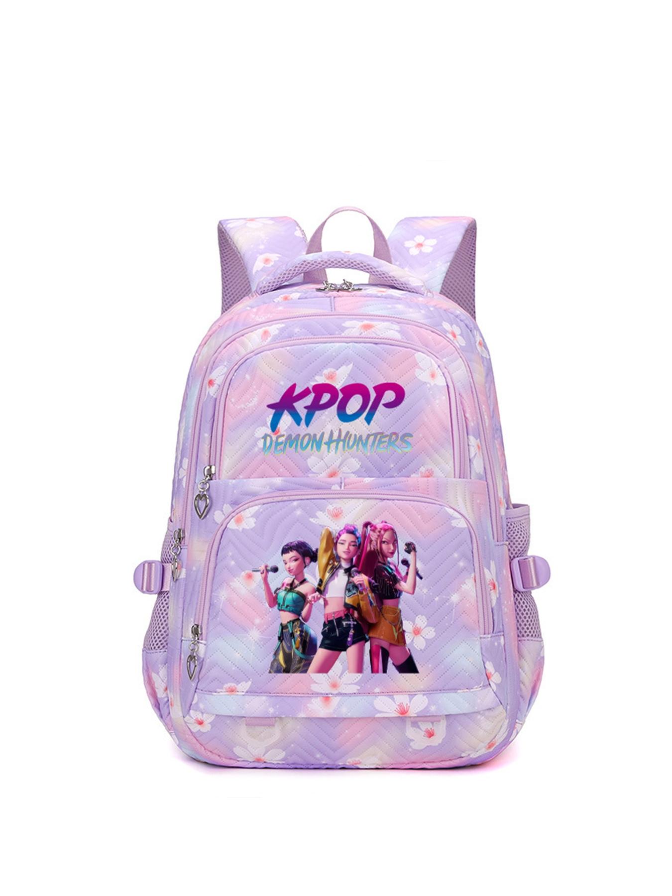 1pc  KPOP Witch Hunt printed backpack for women with zipper closure, fashionable and versatile casual trend, Cute Stylish Daypacks suitable for students to go to school, campus, work, travel, large capacity women's backpack