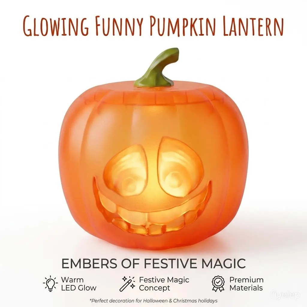 Creative Halloween Christmas Ornaments, Funny‑Faced Luminous Pumpkin Lanterns for Ghost Festival
