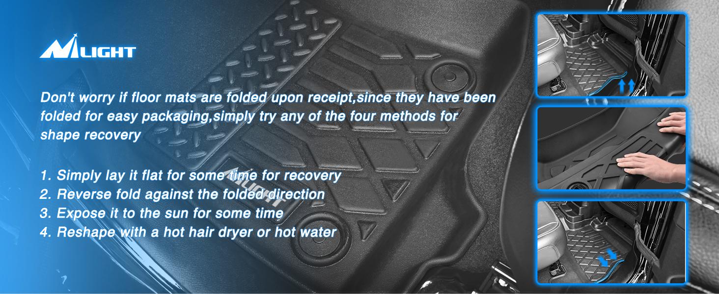 Nilight TPE Floor Mats for Dodge Ram 1500 Crew Cab New Body (Not Classic) 2019 2020 2021 2022 2023 2024 2025 All Weather Custom Fit Heavy Duty Floor Liners Car Accessories Truck Interior Black Vehicle Automotive dealsforyoudays