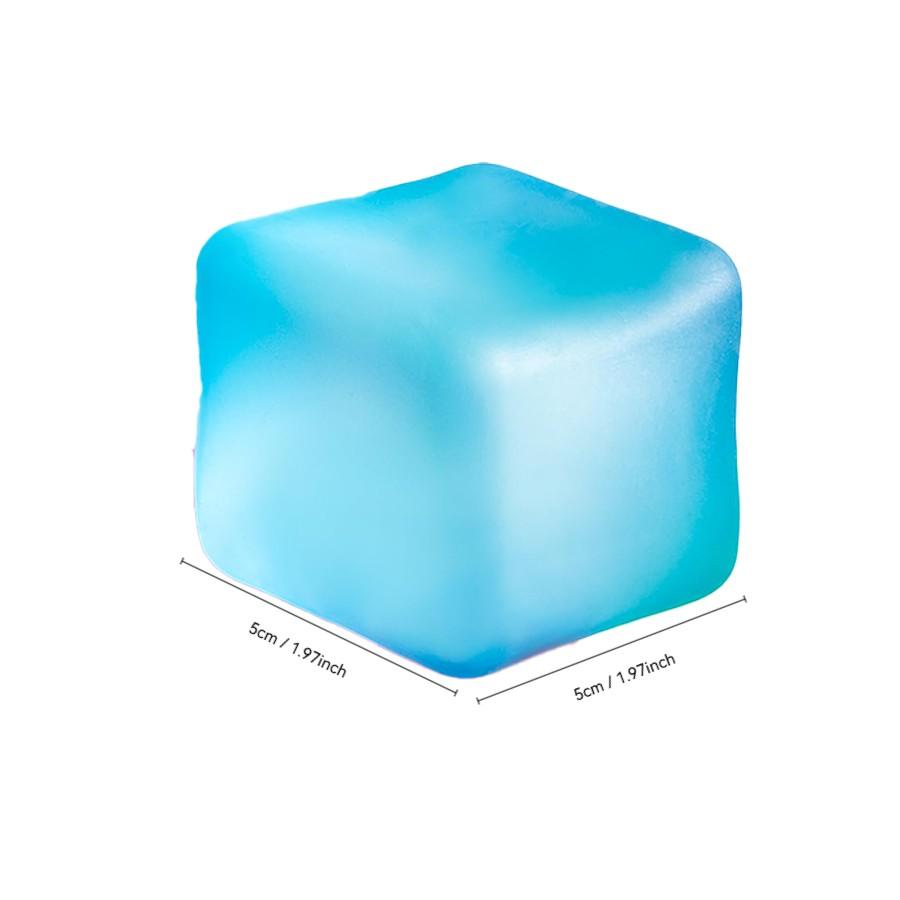 Stress Relief Cube, Slow Bounce Ice Block Stress Ball, Anxiety Relieving Sensory Fidget Toy, Soft Square Ball, Perfect Classroom Prize, Party Gift