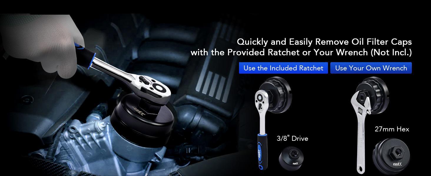 Orion Motor Tech Oil Filter Wrench Socket Set 10pc 3/8" Drive Low Profile, Oil Filter Cap Remove and Install Tool Kit,24mm,27mm, 29mm, 30mm, 32mm, 36mm, 38mm CR-V Compatible with Toyota VW BMW Mercedes, Automotive Maintenance