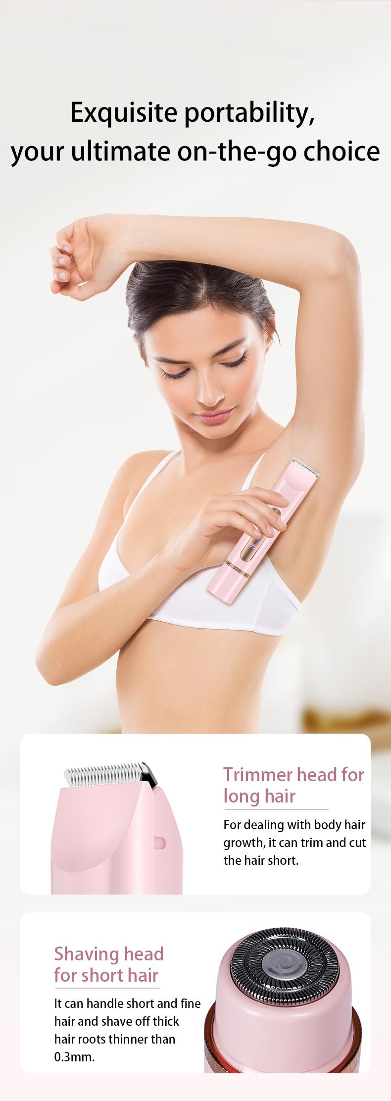 Bikini Trimmer for Women Electric Razors for Women Women's Electric Razor 2 in 1 Shaver Pubic Hair Trimmer  waxing kit Ipx7 Waterproof Wet Dry Use Bikini Shaver for Ladies Pubic, Legs, Face, Underarms Pink