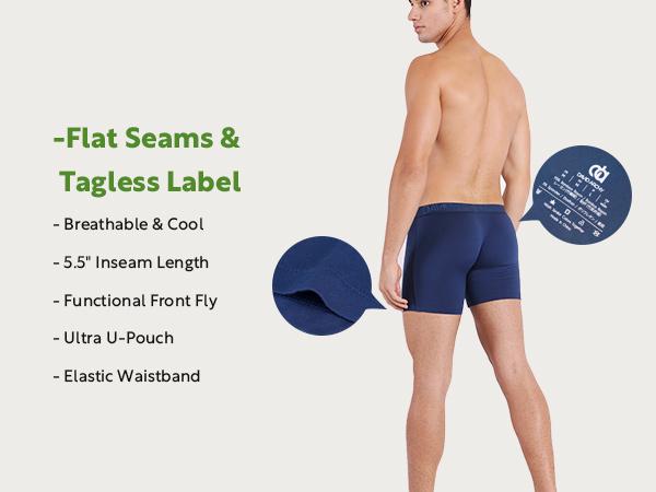 David Archy Men's Bamboo Cooling Fiber Boxer Briefs Breathable Soft Moisture-Wicking Fabric Basic Menswear Underwear with Fly Multipack Comfortable Daily Wear Gift Pants Long boxers for men Socks Stylish TikTokShopRestock Rayon Plain