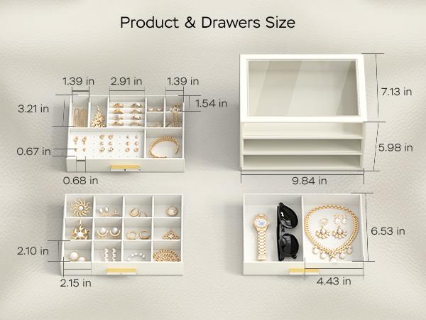 OUTEYOYO Handmade jewelry boxes, exquisite handicrafts, artworks in the room, and can also be sold in high-end jewelry stores Organiser Transparent christmas 2024 ornament