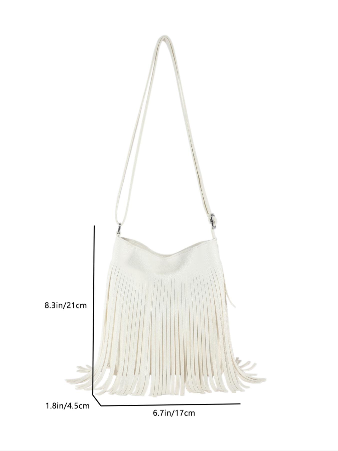 Women's Boho Tassel Decorated Crossbody Bag, Bohemian Pu Leather Shoulder Bag for Daily Used, Casual Trendy Versatile High-quality Daily Commuting Bag, Bags Crossbody, Purse Women, Girl Fashionable Shopping Bag, Summer Hobo, Boho Style Crossbody