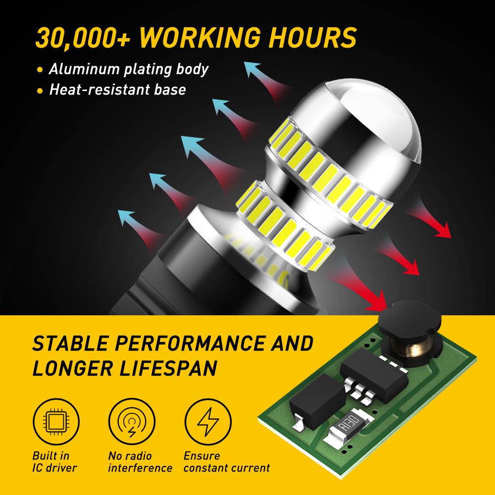 AUXITO 3157 LED Bulb White, Super Bright 3156 3056 3057 4157 3047 4057 3457 4114 LED Bulb for Backup Reverse Tail Brake DRL Signal Parking Lights, Pack of 2