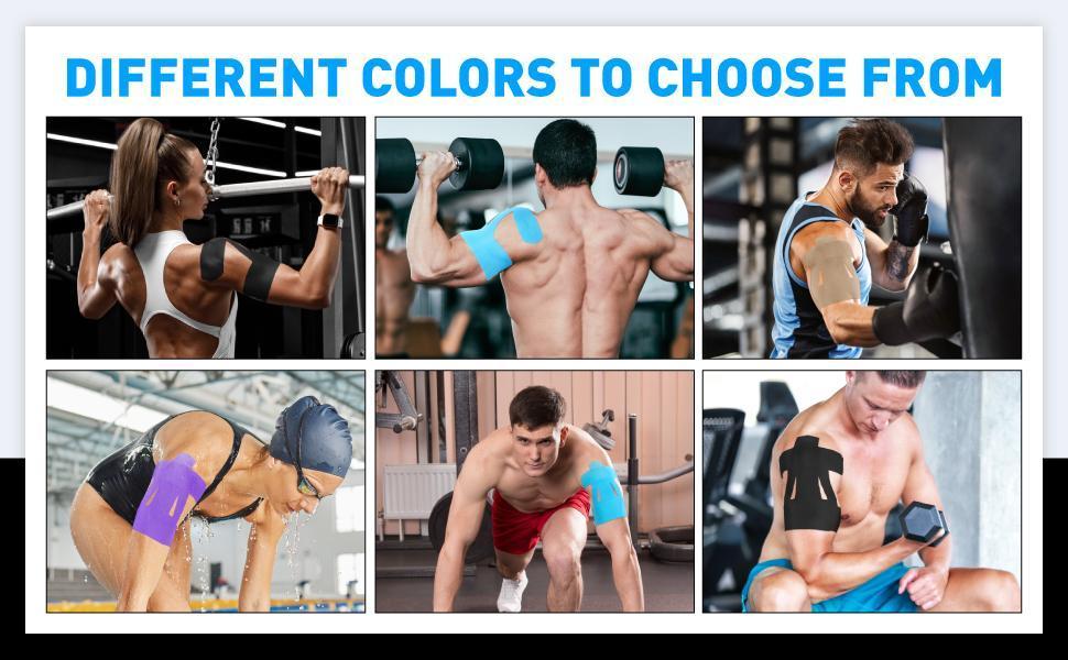 Pre‑Cut Kinesiology Athletic Tape for Shoulder Pain Relief & Support, Waterproof Breathable High‑Elastic Sports Muscle Tape, Ideal for Workout, Fitness Training, Injury Recovery & Daily Shoulder Care (Black)