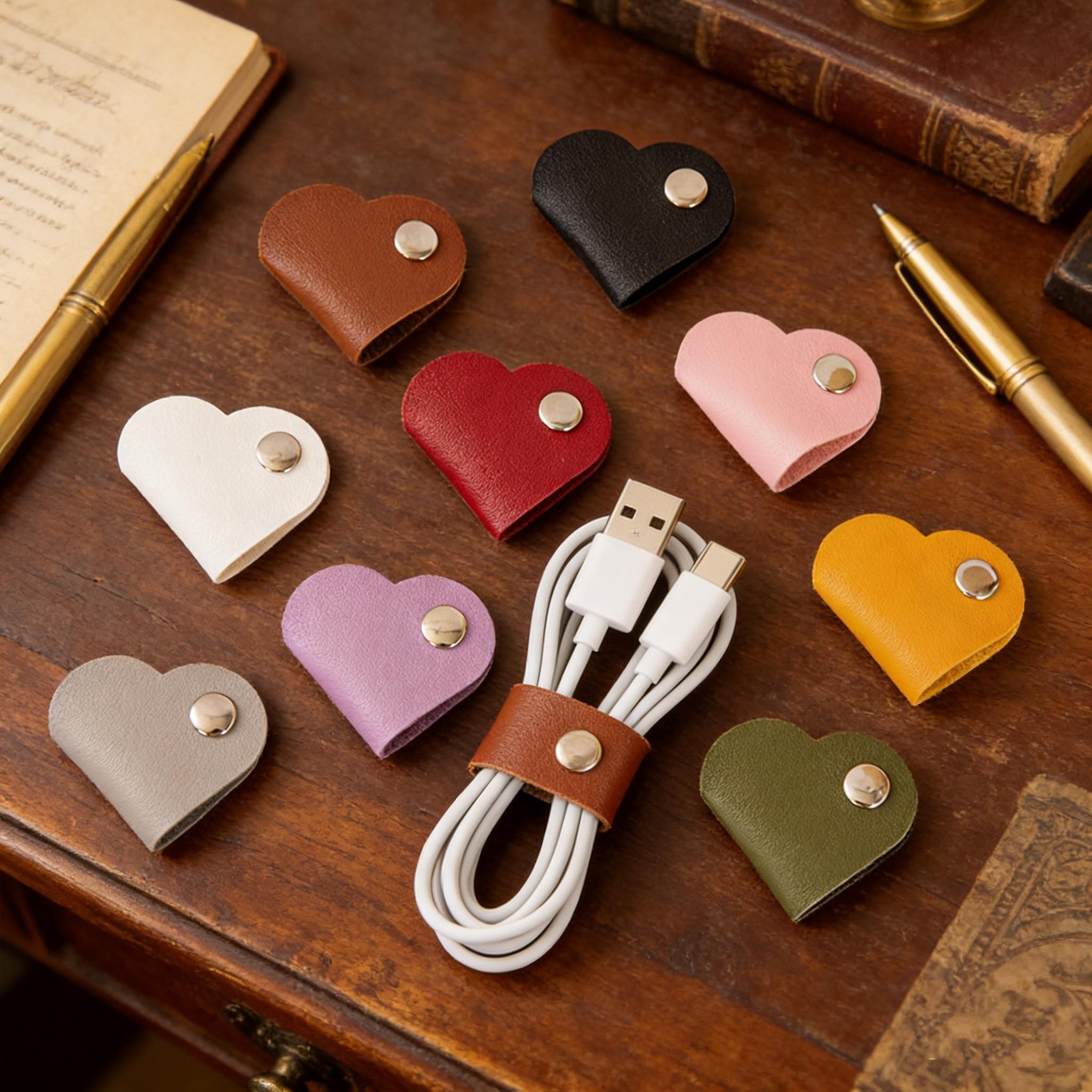 6-Pack Heart-Shaped Earphone Cable Organizer, Home Office Travel Cable Management Tool, Essential Accessories for Organized Living