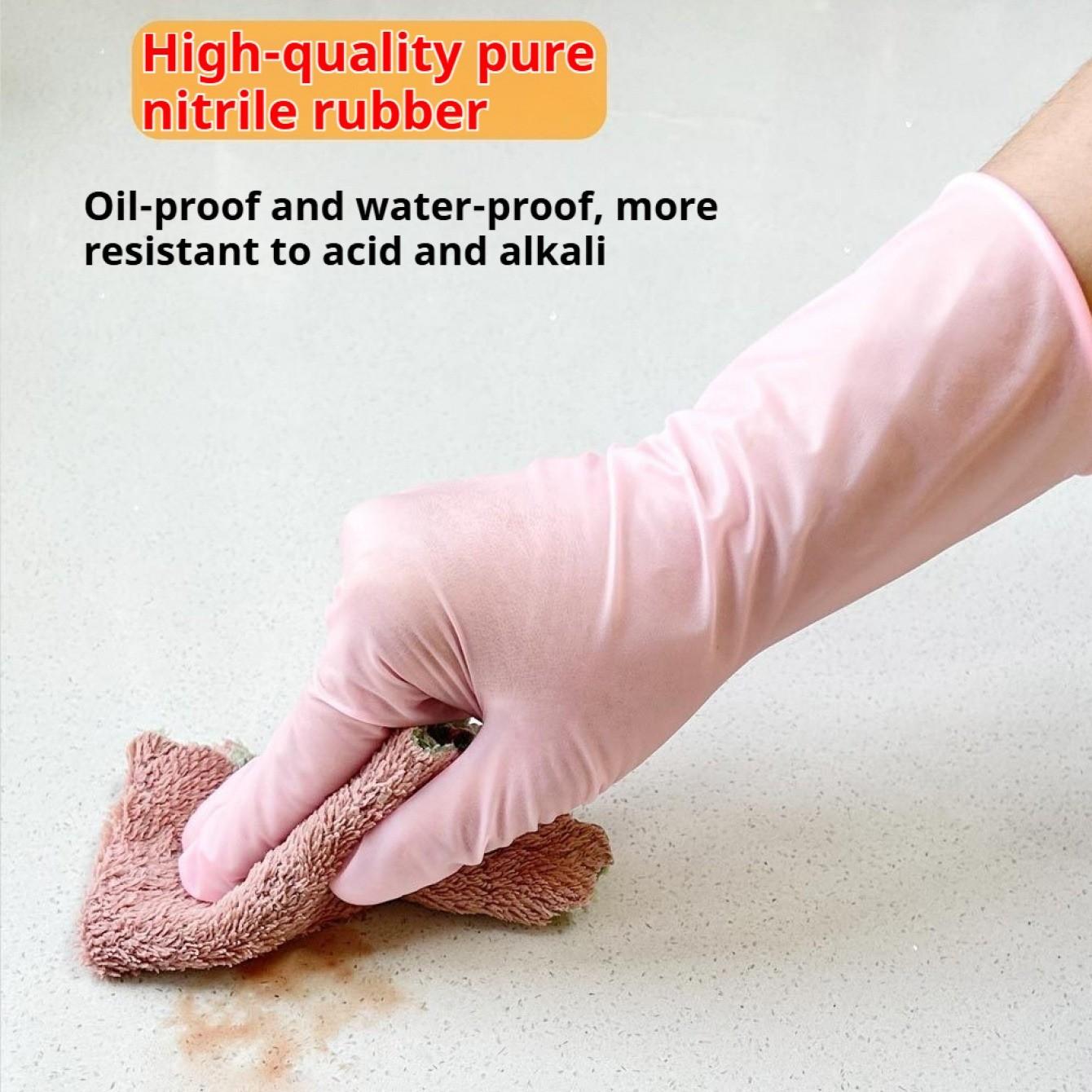 Disposable Nitrile Gloves, 12 Inch Nitrile Gloves Food Grade Kitchen Cleaning Household Dishwashing Durable Rubber