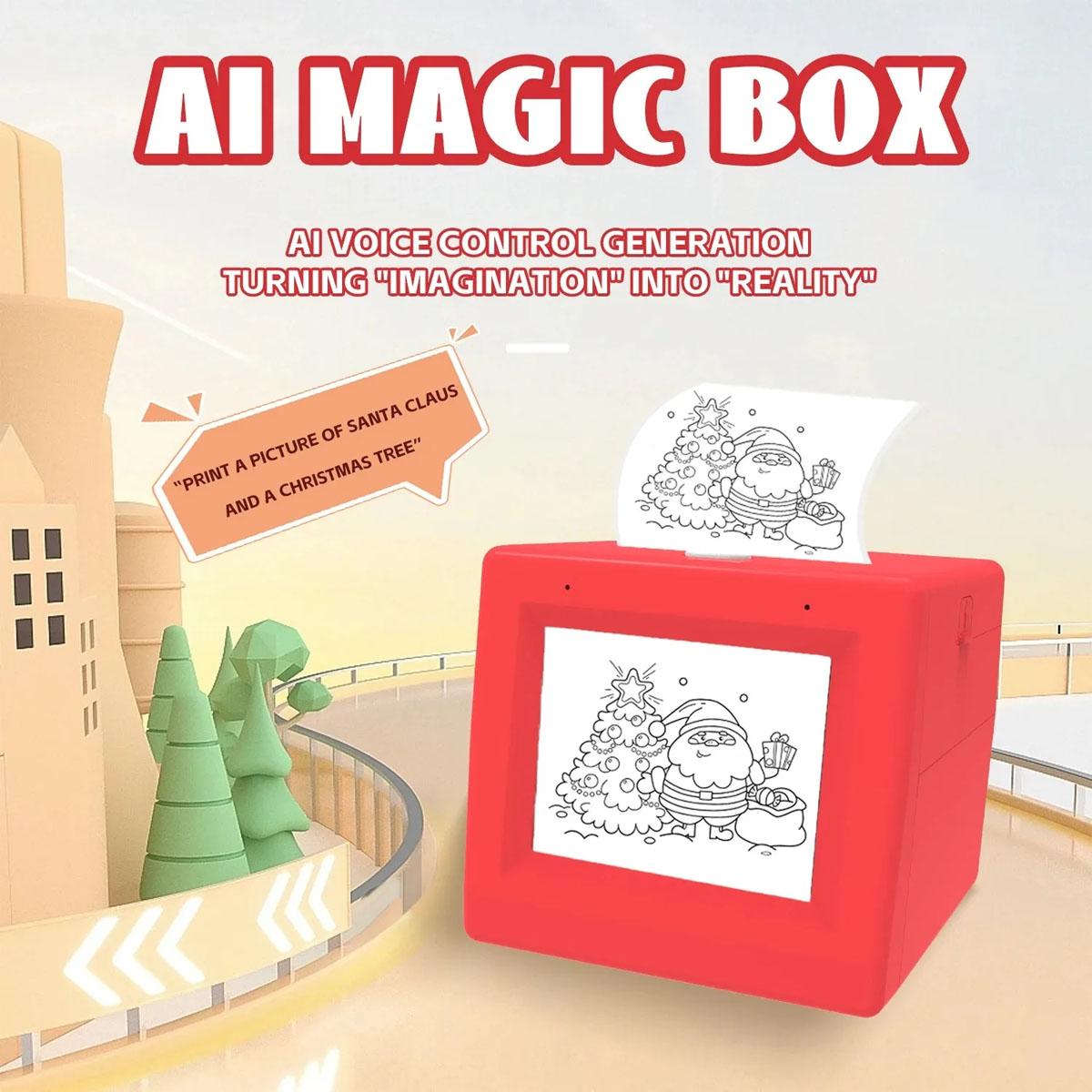AI Magic Box Voice Control Portable HD Screen Printer for Kids WIFI Android iOS thermal printer