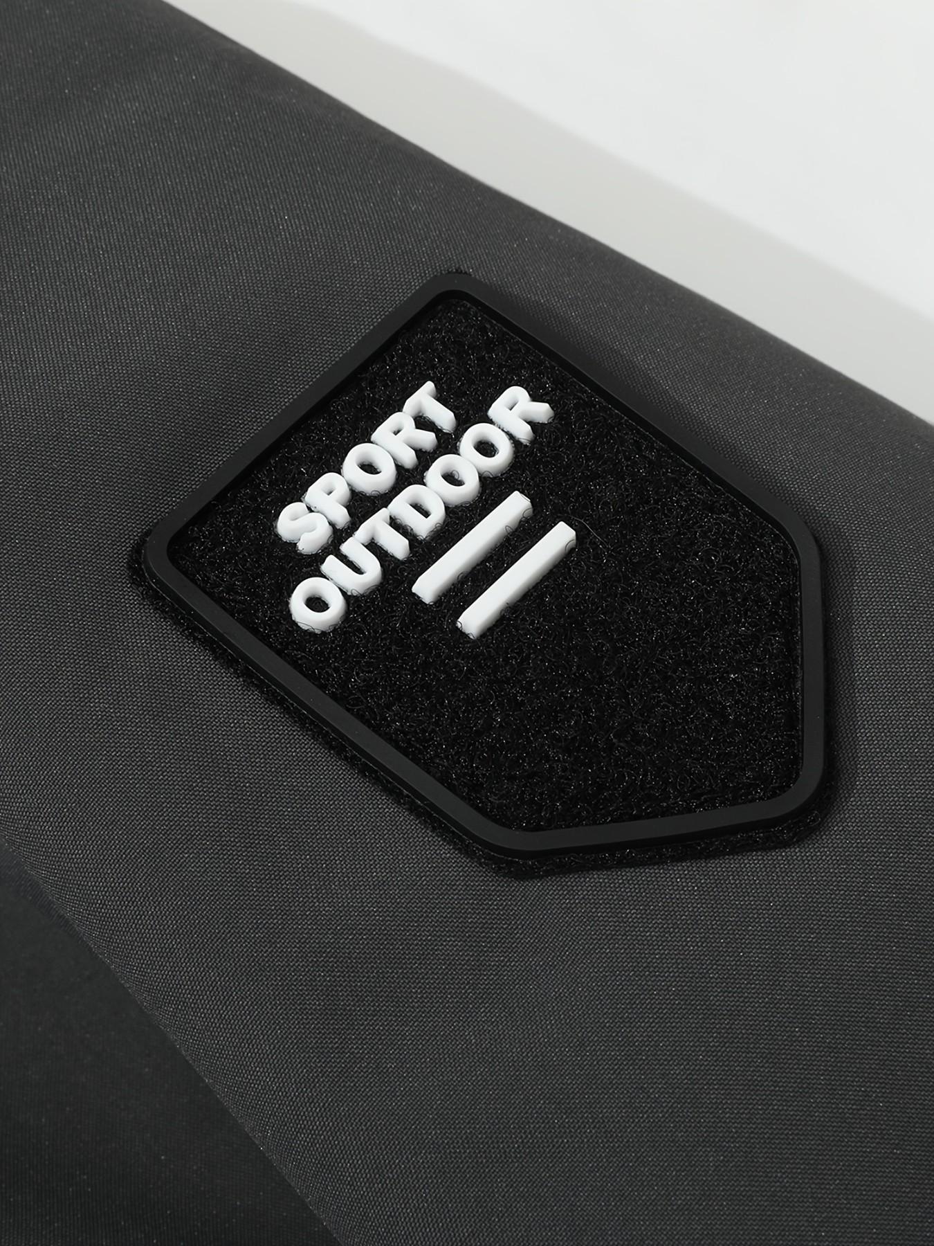 Luxury Artistic Letter Hooded Jacket, Polyester Fabric, Intricate Print, Slim Fit, Casual Style, Spring & Fall Fashion Outerwear