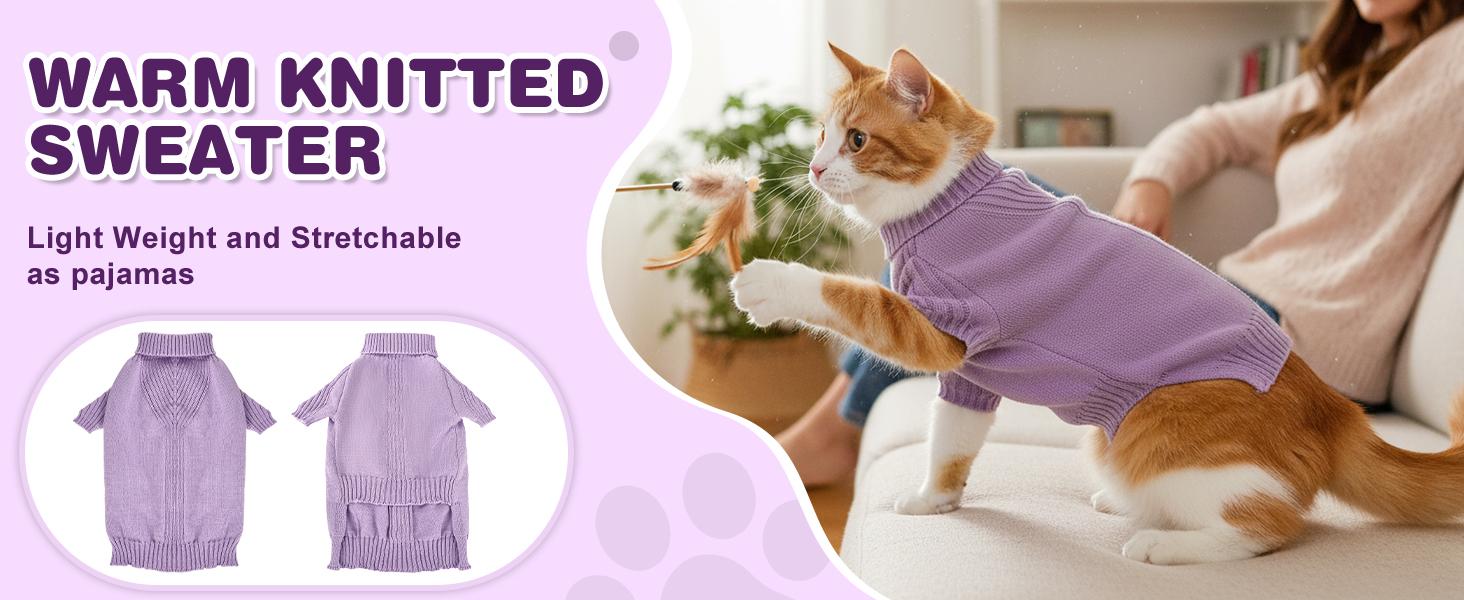 Classic Turtleneck Dog Sweater - Thick Double-Knit Collar for Extra Warmth. Available in Small, Medium & Large. Thermal Winter Pullover for Indoor/Outdoor Wear, Perfect Cold Weather Coat