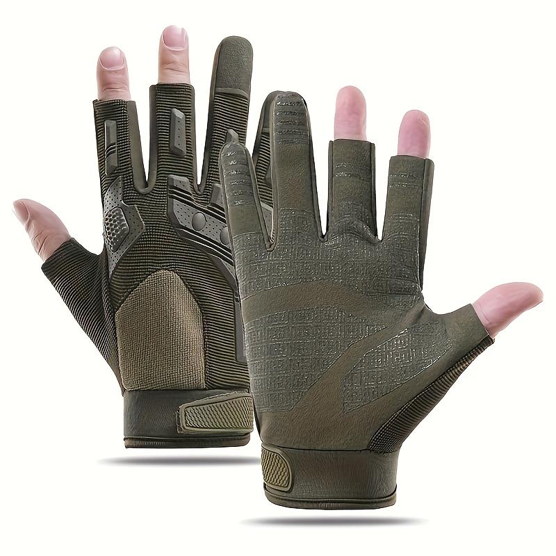 Unisex 3-Finger Open-Tip Outdoor Gloves with Breathable Wear-Resistant Fabric, Non-Slip Flexible Palm Gloves, Multi-Purpose Gloves for Fishing, Cycling, Camping, Daily Work and All Outdoor Lifestyles