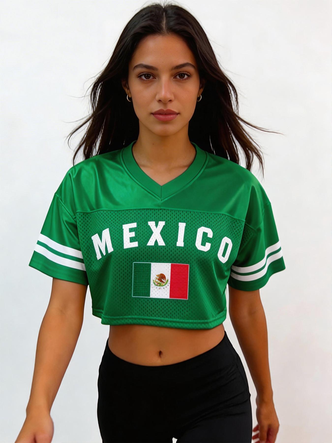 Women's Germany/Brazil/USA/Argentina/France/South Korea/South Africa/Netherlands/Mexico/Portugal/Japan/Uruguay/Spain/Italy/England Soccer Jersey | 2026 World Cup Country Crop Top | Football Fan Game Day Shirt