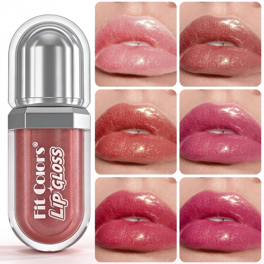 3D Mirror Gloss Lip Glaze Long-Lasting Hydration Anti-Wrinkle Lip Balm Transparent Pearl Fine Sparkle Lip Oil Valentine's Day Gift