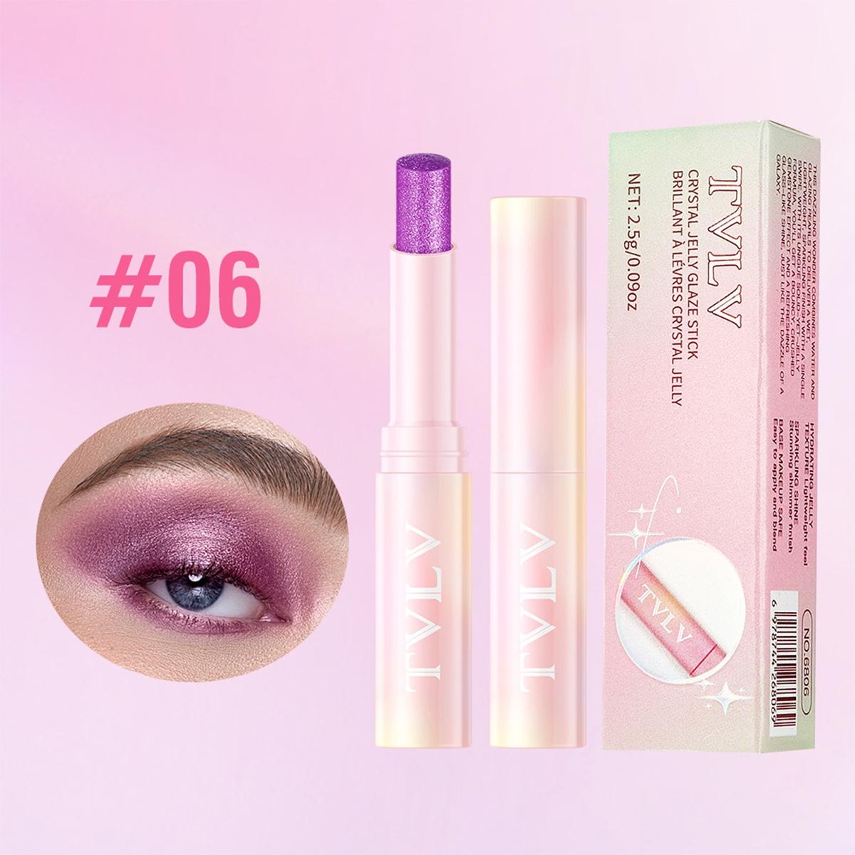 6 Color Crystal Jelly Highlighter Stick, Waterproof Long-Lasting Eyeshadow Pen, Perfect Valentine's Day Gift, Smooth Application