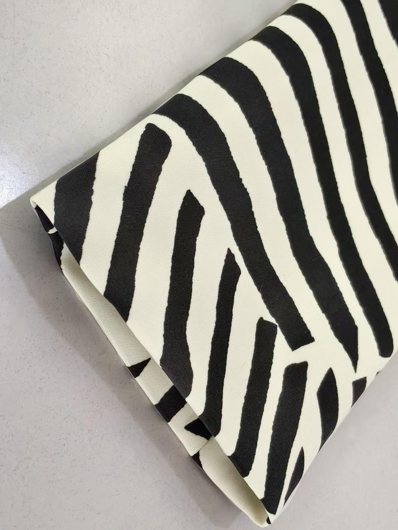 Women's Fashion Casual Jacket Blazer, Graphic Geometric Zebra Print, Loose Suit Style, Open Neck, Stacked Sleeves, Retro Modern Look