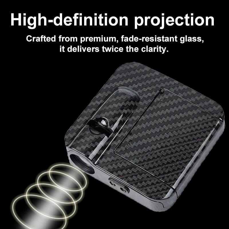 2 Pcs Buick Carbon Fiber Welcome Lights, Car Door Projection Lamp, Laser Light, Decorative Floor Lamp, Led Ambient Light (batteries Not Included)