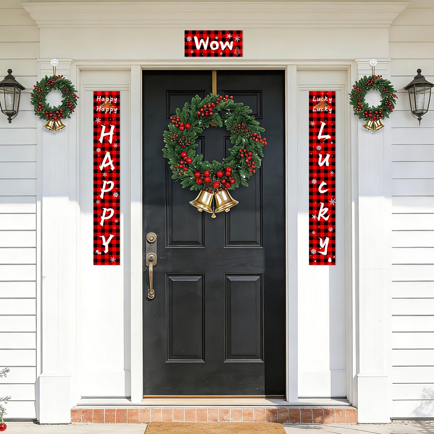 Classic Chinese New Year Couplet Set, Spring Festival Decorations, Self Adhesive Door & Wall Stickers, Universal Home Accessory