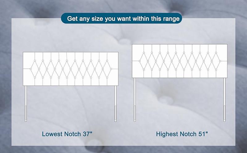 Tufted Upholstered Headboard Twin/Full/Queen/King Size, Solid Wood Head Board with Durable Metal Legs, Adjustable Height Bed headboard from 37” to 51” Fabric Headboard in Modern Button Design